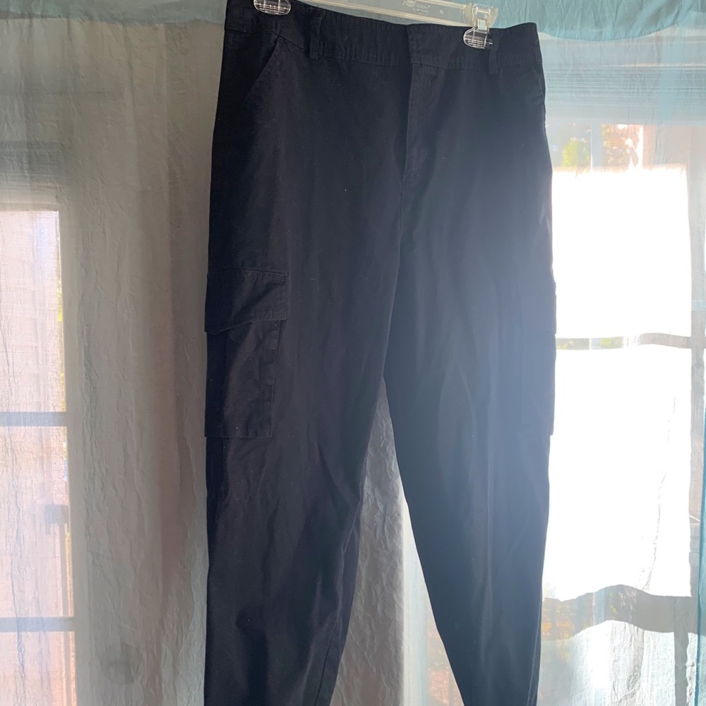 Black street fashion bomber pants